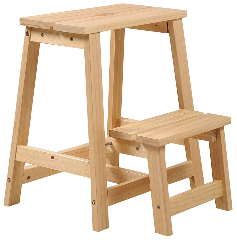 Kesper Prírodná borovicová stolička/schodíky